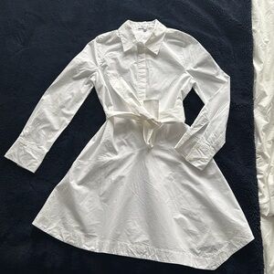 DEREK LAM 10 CROSBY
Asymmetric belted cotton-blend poplin mini shirt dress